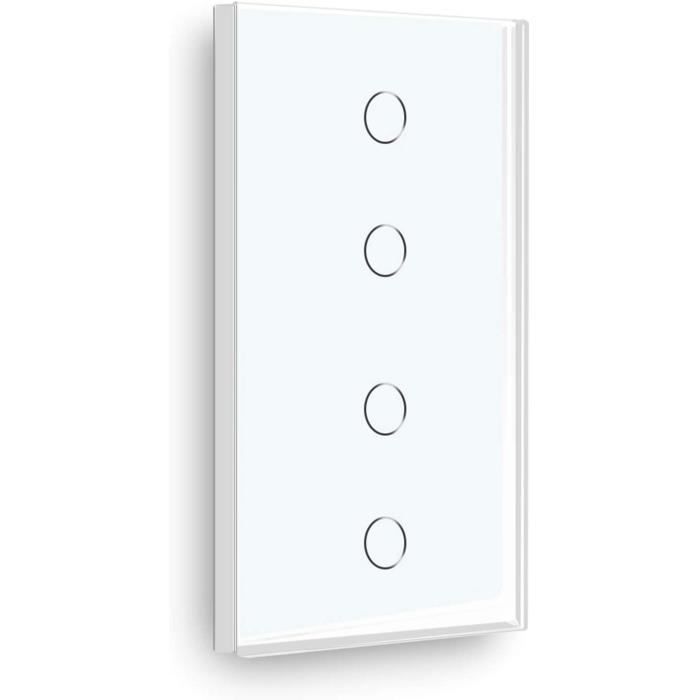 Interrupteur Tactile Livolo VL-C701S-12-A - Verre Trempé Noir - EU Standard - Sans Fil Neutre - LED