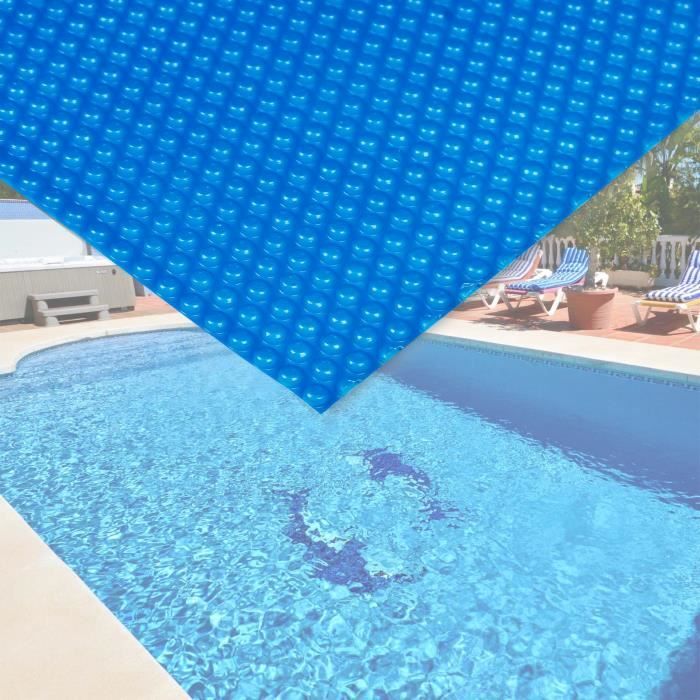 Bâche solaire à bulles pour piscine 4x6m Bleue Protection Couverture Chauffage de piscine - 60248