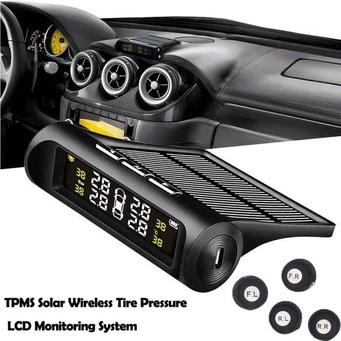 Capteur TPMS Solaire Pour 6 Roues - Surveillance Pression Et Température Pneus - Pour Camping-car, Camion, Voiture - Écran Couleur, Alarmes Personnalisables