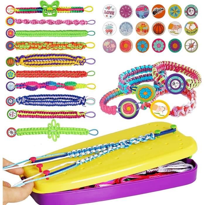 Kit Bracelet Amitié Vankarr - 35 Fils Coton - Outil Tissage - Pour Filles 6-12 Ans - Cadeau Créatif
