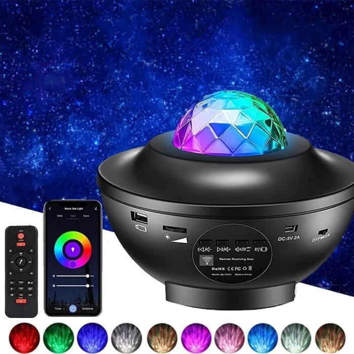 Projecteur Ciel Étoilé YUNLONE 6 En 1 - Aurora, Musique Bluetooth, Bruits Blancs - Télécommande Et App - Veilleuse Enfant/Adulte