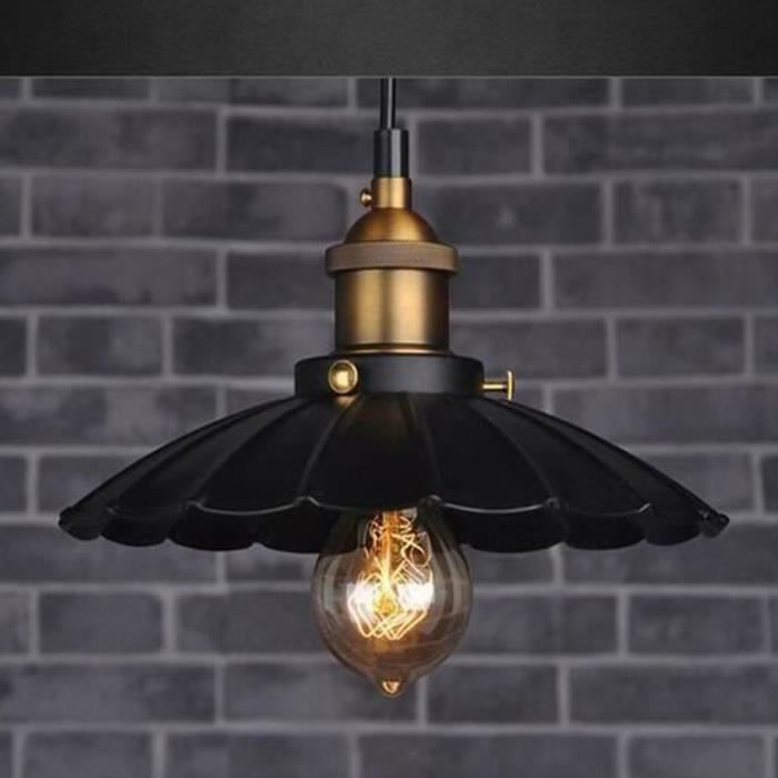 TOKIUS Lustre Suspension 3 Lampes Industrielles Plafonnier E27 Vintage Luminaire E27 Rétro Plafond Abat Jour Design Métal Cage 160mm éclairage