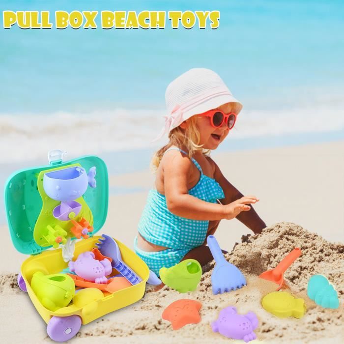 Ensemble de jouets de plage d'été pour enfants, valise de chariot à  bagages, pelle à sable d'été 8pc s087 - Cdiscount Jeux - Jouets