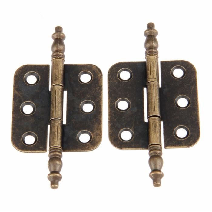 Charnières Anciennes En Acier Huilé – Bandes De Porte Style Antique, Tête Décorative, Lot De 4