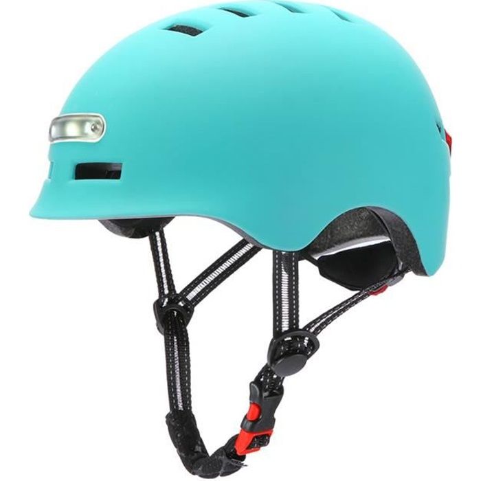 Casque de vélo pour adultes hommes femmes avec lumière USB rechargeable,mousse EPS épaisse pour vélo urbain Bleu Taille L