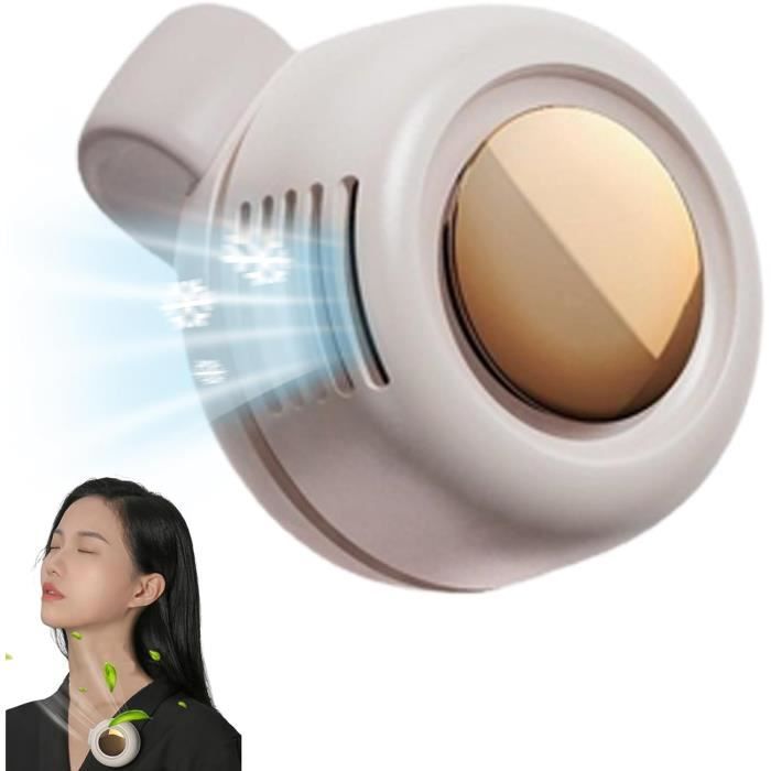 COOLIFY - Mini Ventilateur Tour de Cou Portable avec 3 Vitesses Léger Pour Intérieur et Extérieur Aléatoire Noir ou Blanc