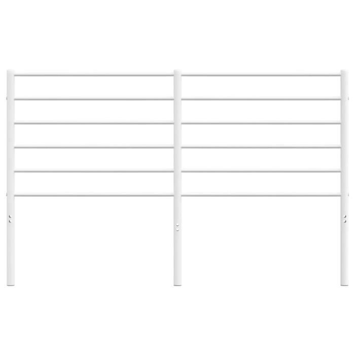 Tête De Lit Métal Blanc 140 Cm - En Acier, Design Classique, Pour Lit à Tubes Ronds, Dimensions 146x3x97 Cm