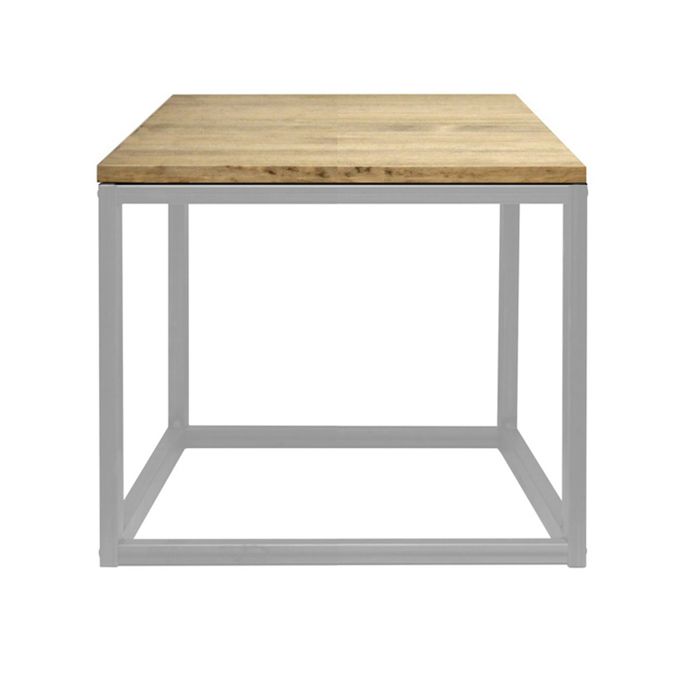 table basse chevet icub 40x40x45cm blanc bois de pin 18mm fini vintage, style industriel