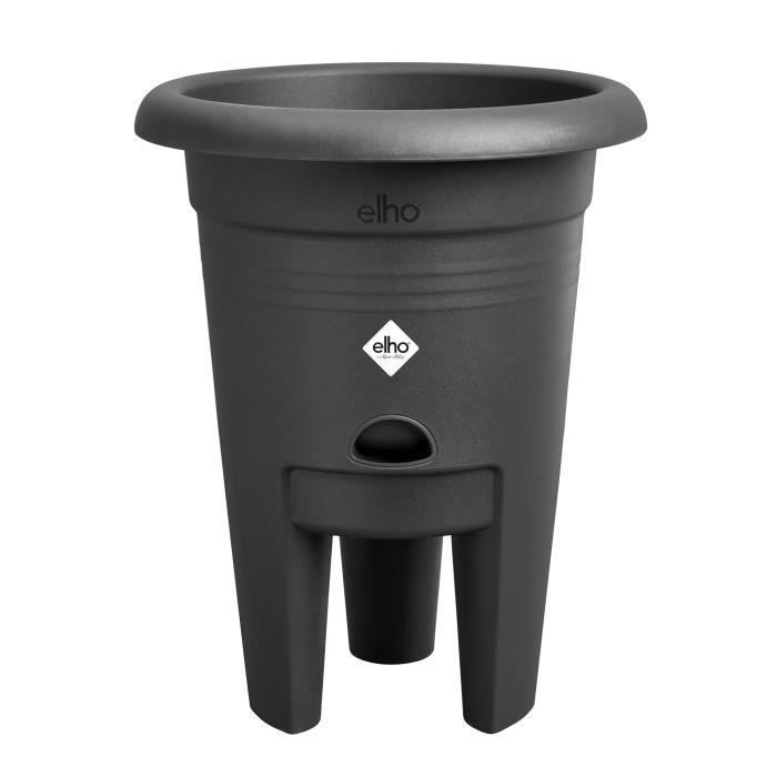 ELHO Pot de culture à fraises Green Basics - Ø 33 x H 42 cm - Culture et récolteextérieur - 100% recyclé - Noir
