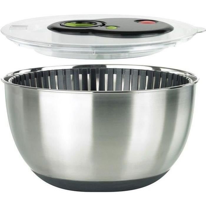 essoreuse à salade en inox d: 26,5cm 4,5 l