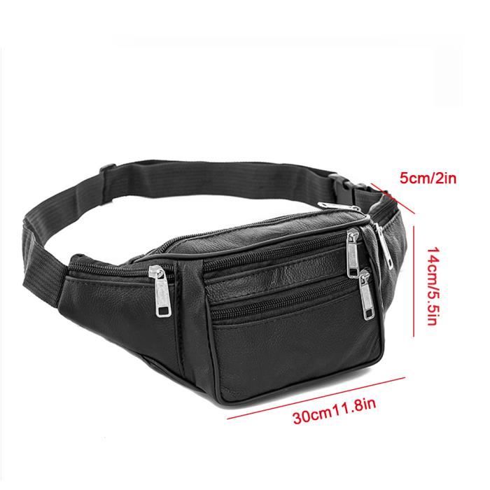 Sac Banane Unisexe Francinel En Cuir Souple Réf. 1158 Noir - Neuf Avec étiquettes, Lanière Réglable