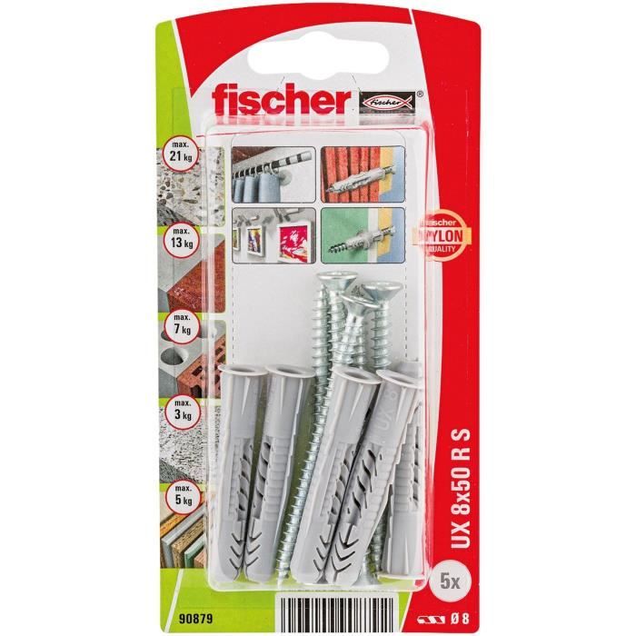 FISCHER Cheville multimat ux 8x50 rs blister x5