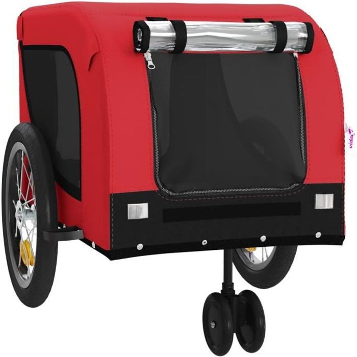 FYDUN Remorque de vélo pour animaux de compagnie rouge et noir 92428