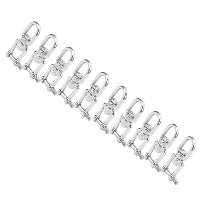 Porte-clés Pivotant M4 Acier Inoxydable - Lot De 5 - Rotation 360°