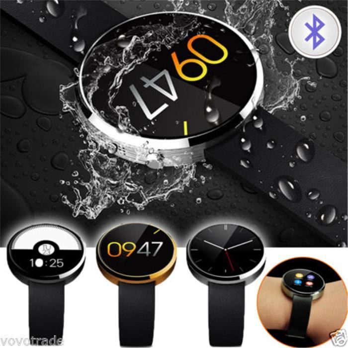 GETEK montres connectees dm360 smartwatch bluetooth etanche pour iPhone Android telephone argent Cdiscount Telephonie