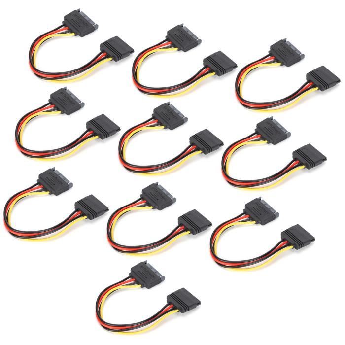GOTOTOP Câble d'alimentation SATA 10 pièces SATA cordon d'alimentation
