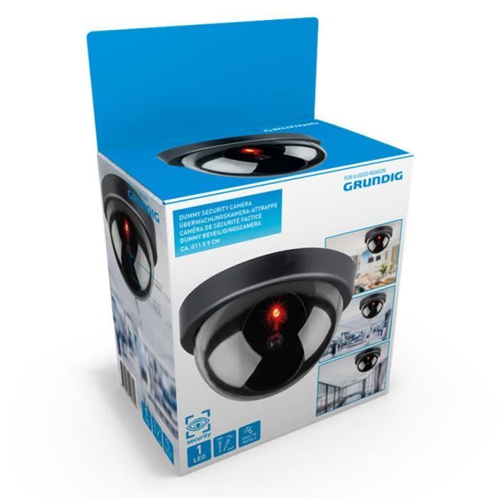 Caméra de surveillance factice noire Grundig - GREENICE - E3-99722 - Sans fil - Piles - 2 piles AA