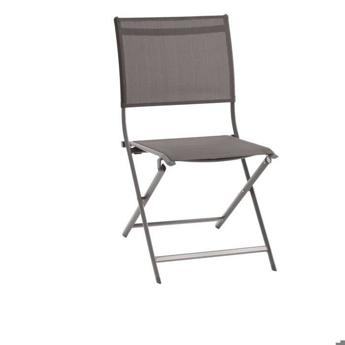 Fauteuil Relax De Jardin Pliable Milos - 3 Positions, Tissu Taupe, Cadre Acier, 5.3 Kg