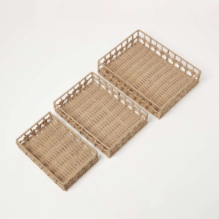 Panier de rangement tressé - Lot de 3