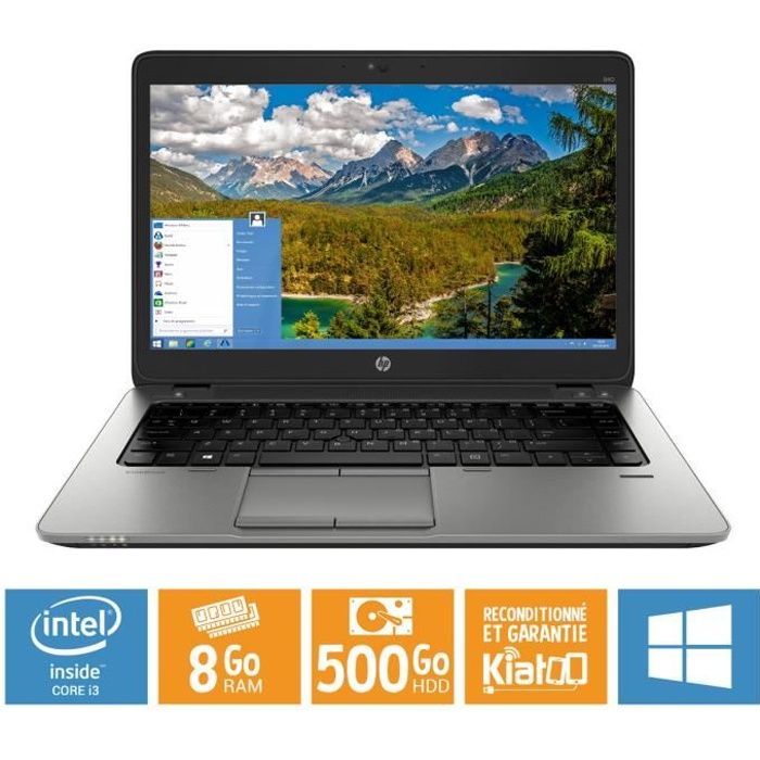 PC Portable - HP - EliteBook 840 G1 - Core i5 - RAM 8Go - Stockage 500Go - Reconditionné - Hewlett packard