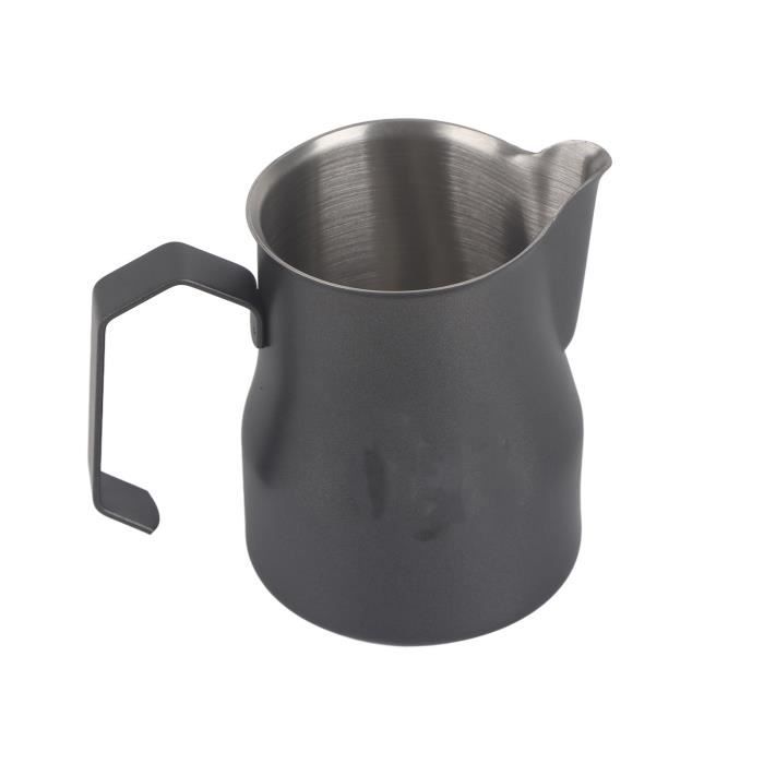 Pichet à Lait Sans Poignée FlowTip - Acier Inoxydable Noir - Pour Latte Art Et Mousse De Lait - Subminimal - 5