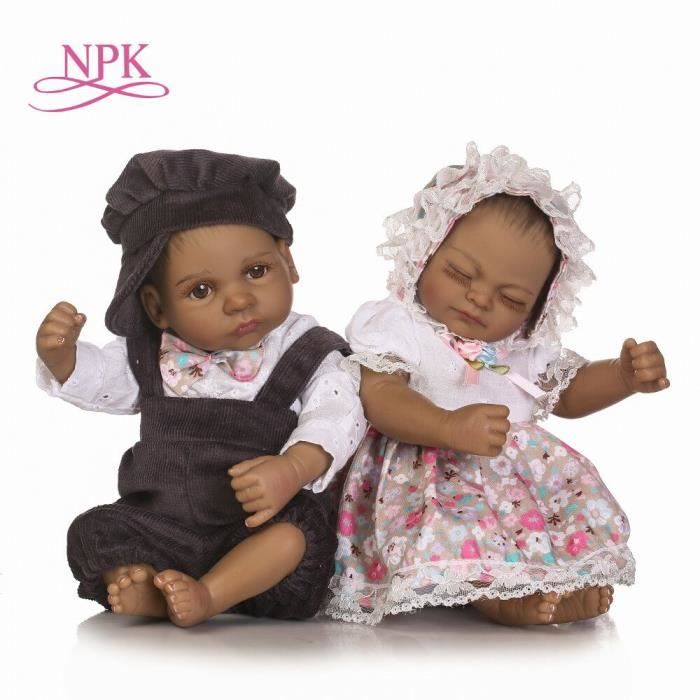Anano Vrai Bebe Reborn Noir Fille 20 Pouces 50 Cm Poupon Reborn Réaliste BB Reborn Realiste