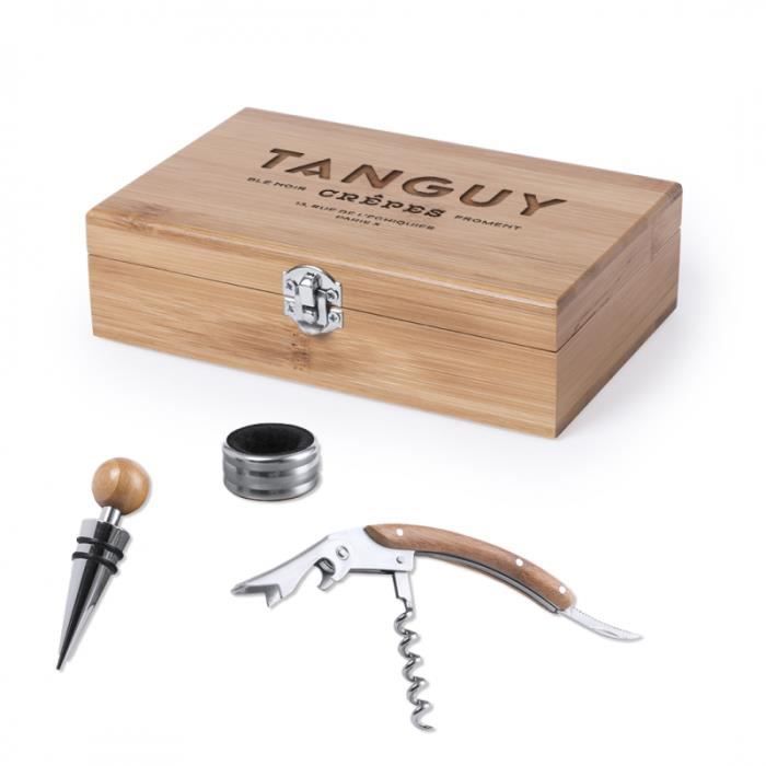 Coffret Sommelier Personnalisé KDO MAGIC - Gravure Prénom - 4 Accessoires Vin - Cadeau Élégant