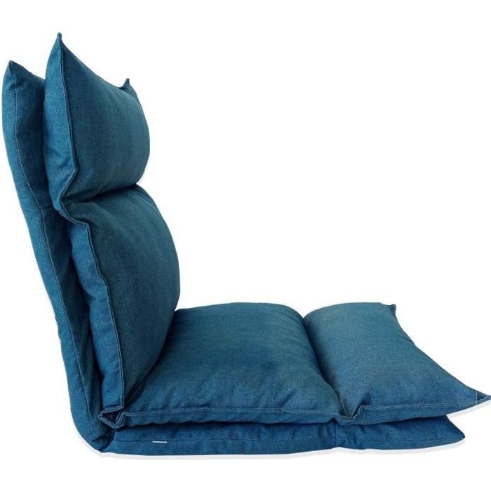 chaise de méditation - mobili rebecca - bleu - métal polyester - h 70xl 56xp 70
