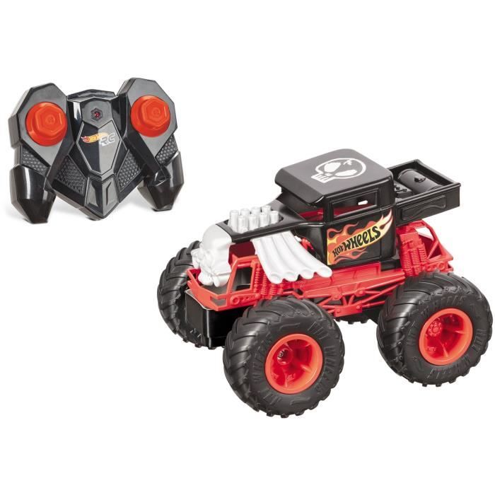 Mondo 63679 RC Monster Truck Bone Shaker 17 Motors Remote Control Car for  Kids 2.4 GHz-Red/Black-63679, Hot Wheels Livery