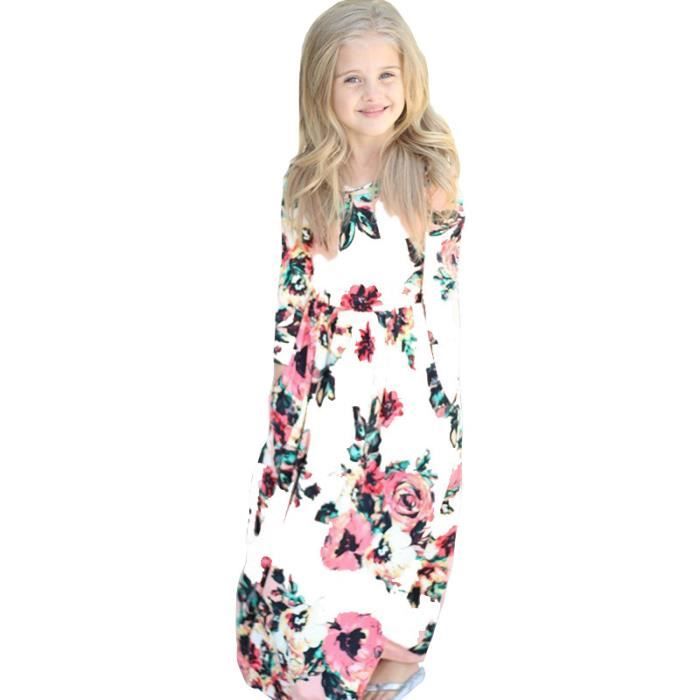 Robe Longue Fille Impression Robe L g re Pour Fille 2 10 ans