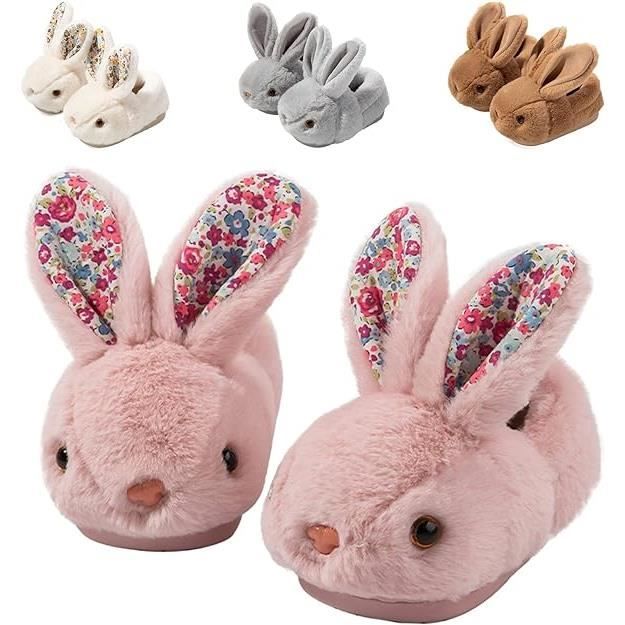 Chaussons cuir souple bébé enfant garçon fille lapin.