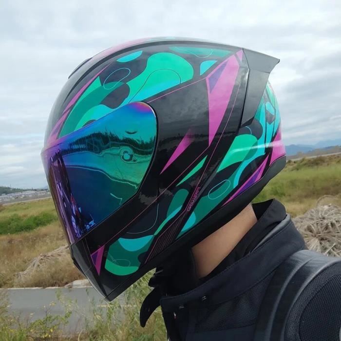 Casque de moto à oreilles de chat personnalisé, casque de moto intégral
