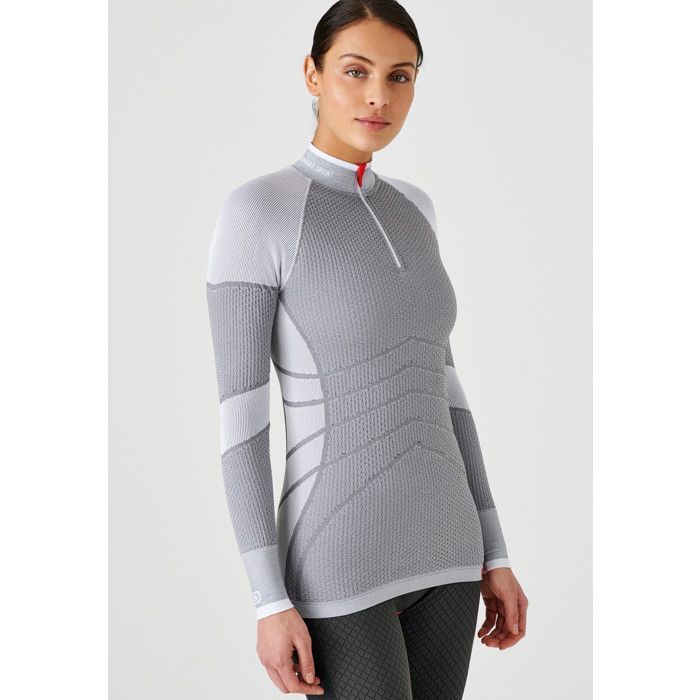 DamartSport - T-shirt col zippé Energy Thermolactyl 4 femme - Gris clair DamartSport - T-shirt col zippé Energy Thermolactyl 4 femme - Gris clair