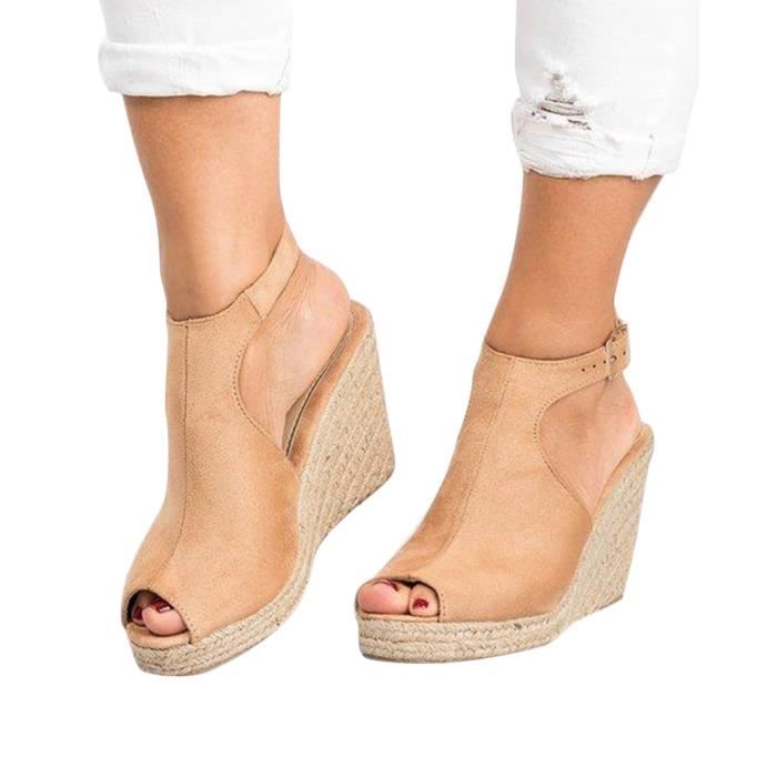 espadrille compensée bout fermé