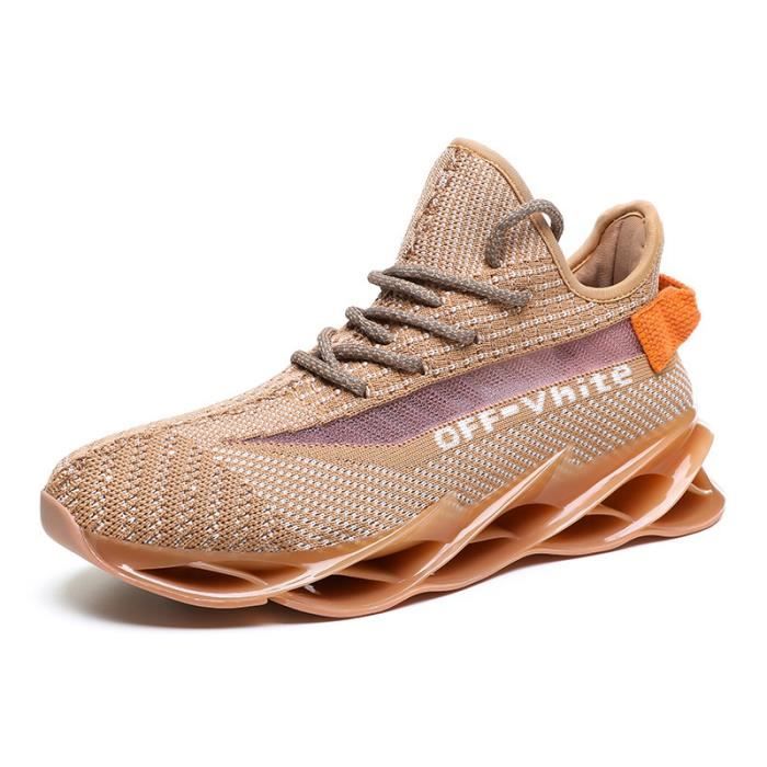LEOCLOTHO Chaussures de sport en Mesh Homme - LEOCLOTHO - Noix de coco 43 - Talon plat - Respirant