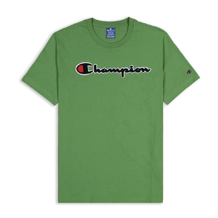 T shirt CHAMPION Crewneck Vert Homme Manches courtes