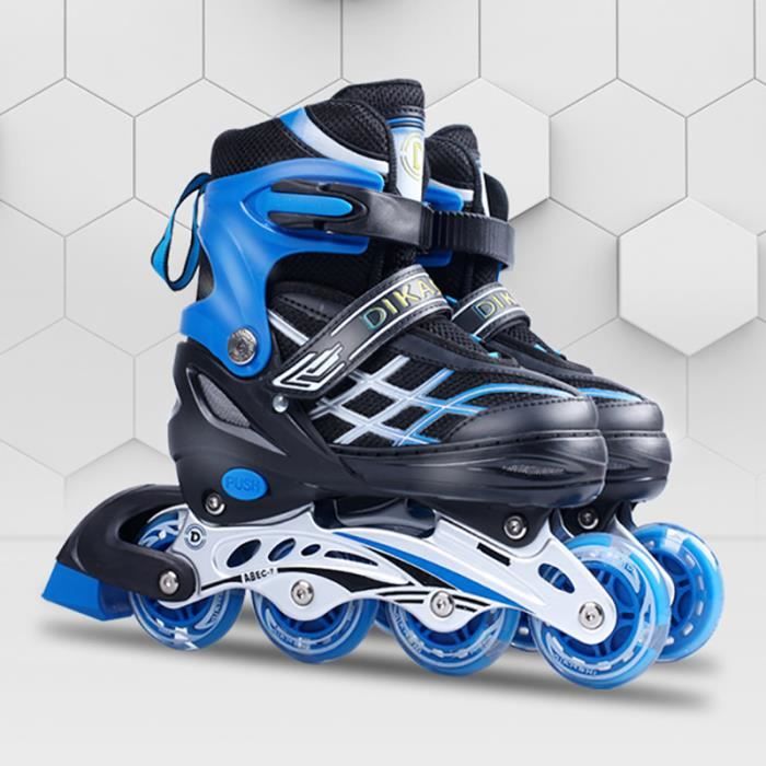 Roller Inline Enfant Réglable - LEOCLOTHO - Bleu 8046 - Set de