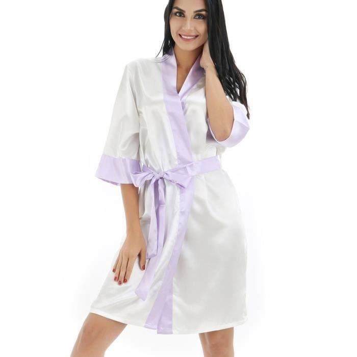 Funmoon V??tements de nuit sexy ch?�le peignoir peignoir manteau chemise de nuit pyjama femme Noir 