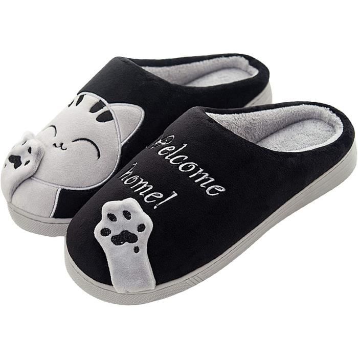 Pantoufles d'hiver Femme Chausson Maison Confort Chaud Slippers