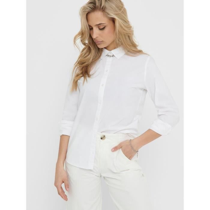 JDY Blouse Femme Col V – T-Shirt Classique 100% Polyester, Confortable Et Élégant à Porter Sous Blazer