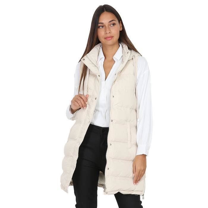 Doudoune Femme Hiver Capuche - Manteau Matelassé épais, Coupe Oversize, Poches Kangourou, Pour Extérieur Et Ski - 11