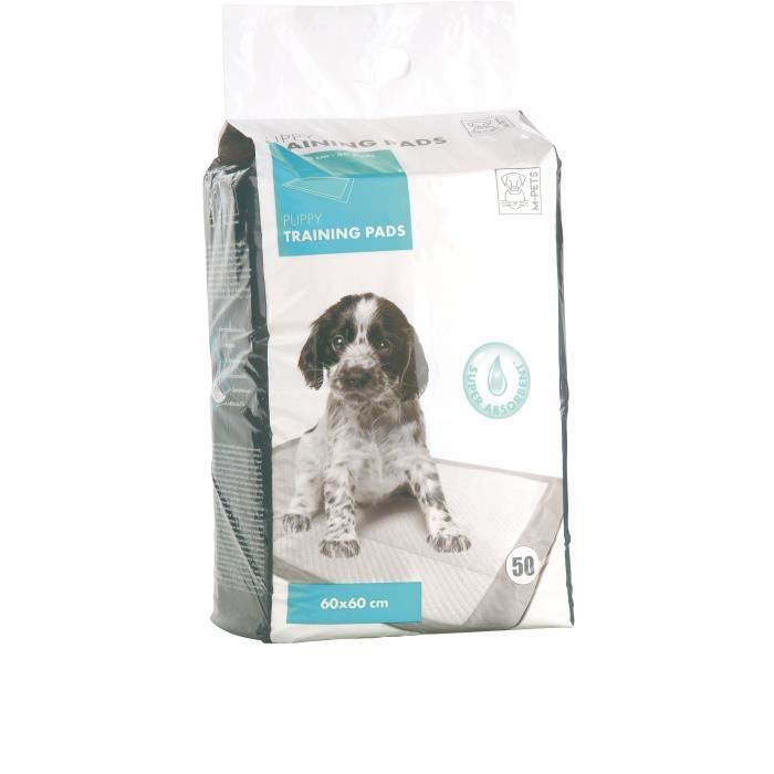 M PETS MPETS Tapis &eacute;ducateur PUPPY TRAINING PADS - Pour chiot - 50pcs - Blanc 
