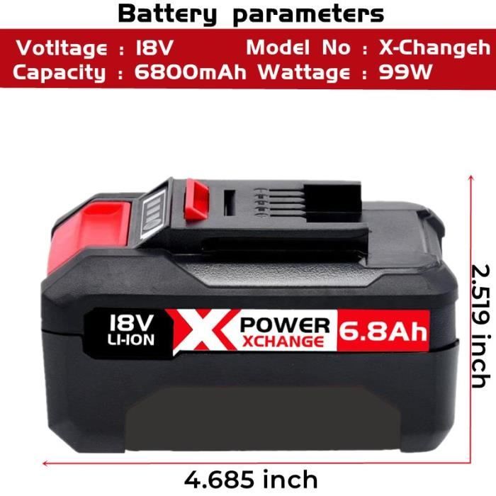 6800mah remplacez toutes les batteries compatibles 18V einhell Tools