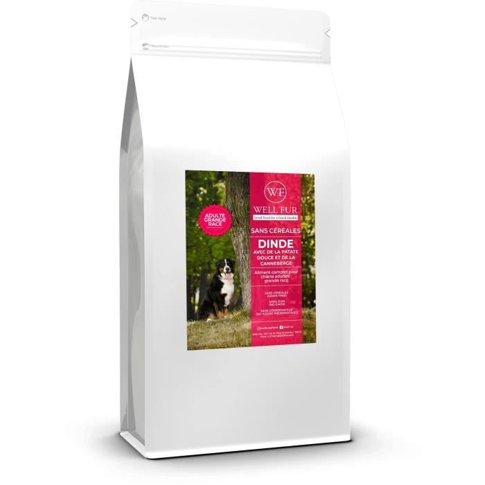 Croquettes Pour Chien Dinde Sans Cereales Pour Chiens Grandes Races Avec Patates Douce Et Canneberges 6kg Achat Vente Cereales Bebe Croquettes Pour Chien Dinde Sans Cereales Pour Chiens Grandes Races