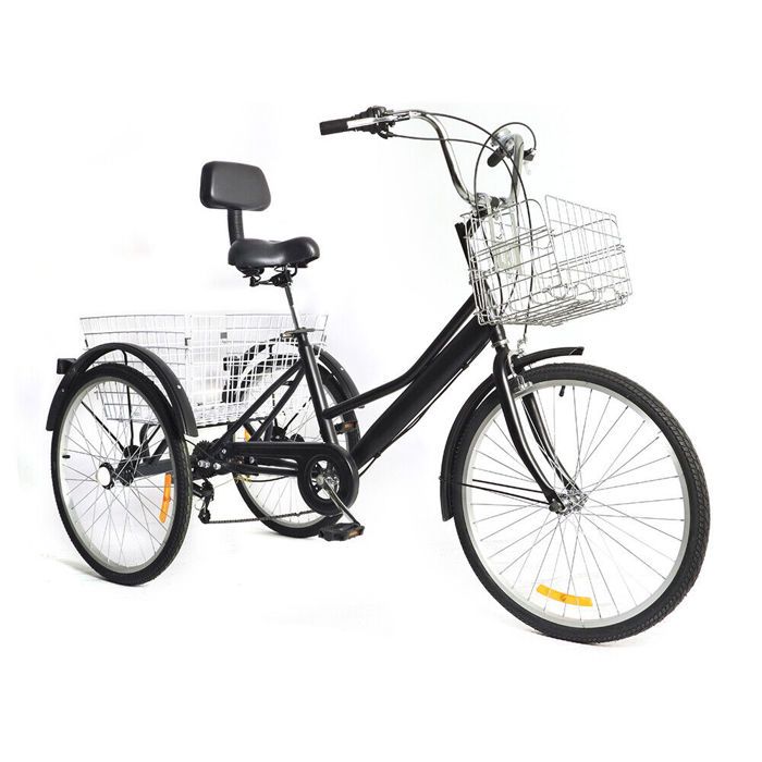 Bazargame Tricycle Noir Pliable 7 Vitesses Tricycle Adulte Seniors 3