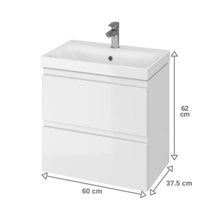 Meuble de salle de bain faible profondeur 60x37.5cm BAIN A