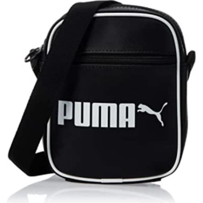 Sacoche Puma Vintage Noire et Blanche en PU Homme noir Cdiscount