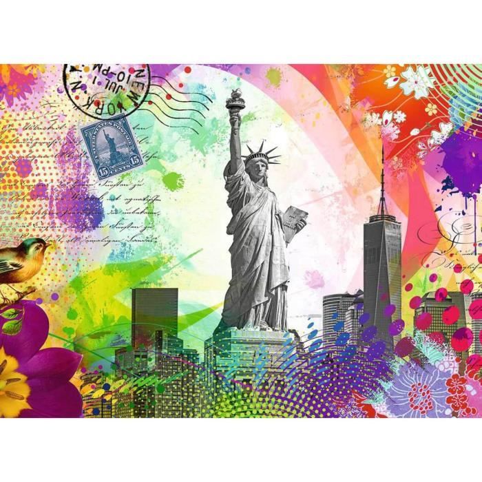 2 Puzzles Showpiece 1000 Pièces – New York – Format 48 X 68 Cm – Carton 2,1 Mm – Insert Double Face – Taxi Jaune Et Central Park