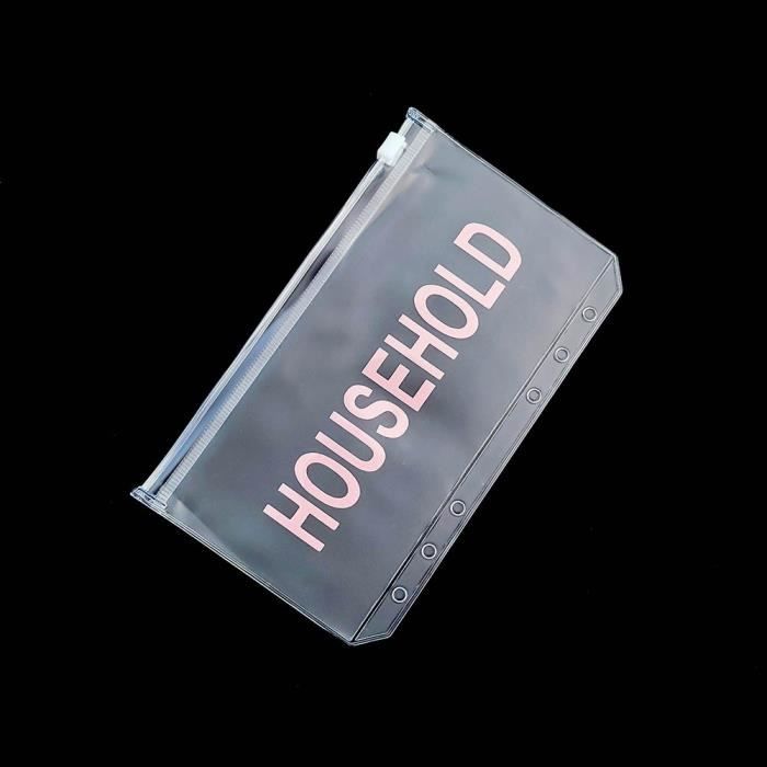 Classeur PVC Transparent A5 Avec Fermeture Éclair - Pour Photos, Cartes, Documents - Couverture à 6 Anneaux