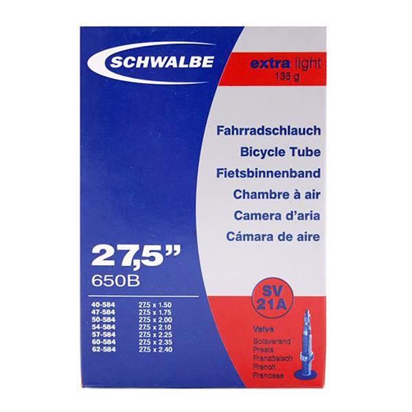 Chambre à air Schwalbe Extra light - 27,5x1,50-2,40 40-584 à 62-584 Presta 40 mm